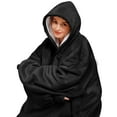 thumbnail image 5 of Livhil Wearable Blanket Hoodie, Oversized Sherpa Blanket Hoodie Sweatshirt Cute Hoodie for Adults Fall Women Men , Warm up Neck Hoodie Blanket with Pockets (Black), 5 of 8