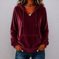 thumbnail image 3 of Resicozy Women Oversized Hoodie 2026 Long Sleeve Pullover Sweatshirt with Pocket Drawstring Wine L, 3 of 5