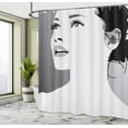 thumbnail image 5 of Ambesonne Retro Shower Curtain, Digital Girl, 69"Wx84"L, Black Grey, 5 of 5