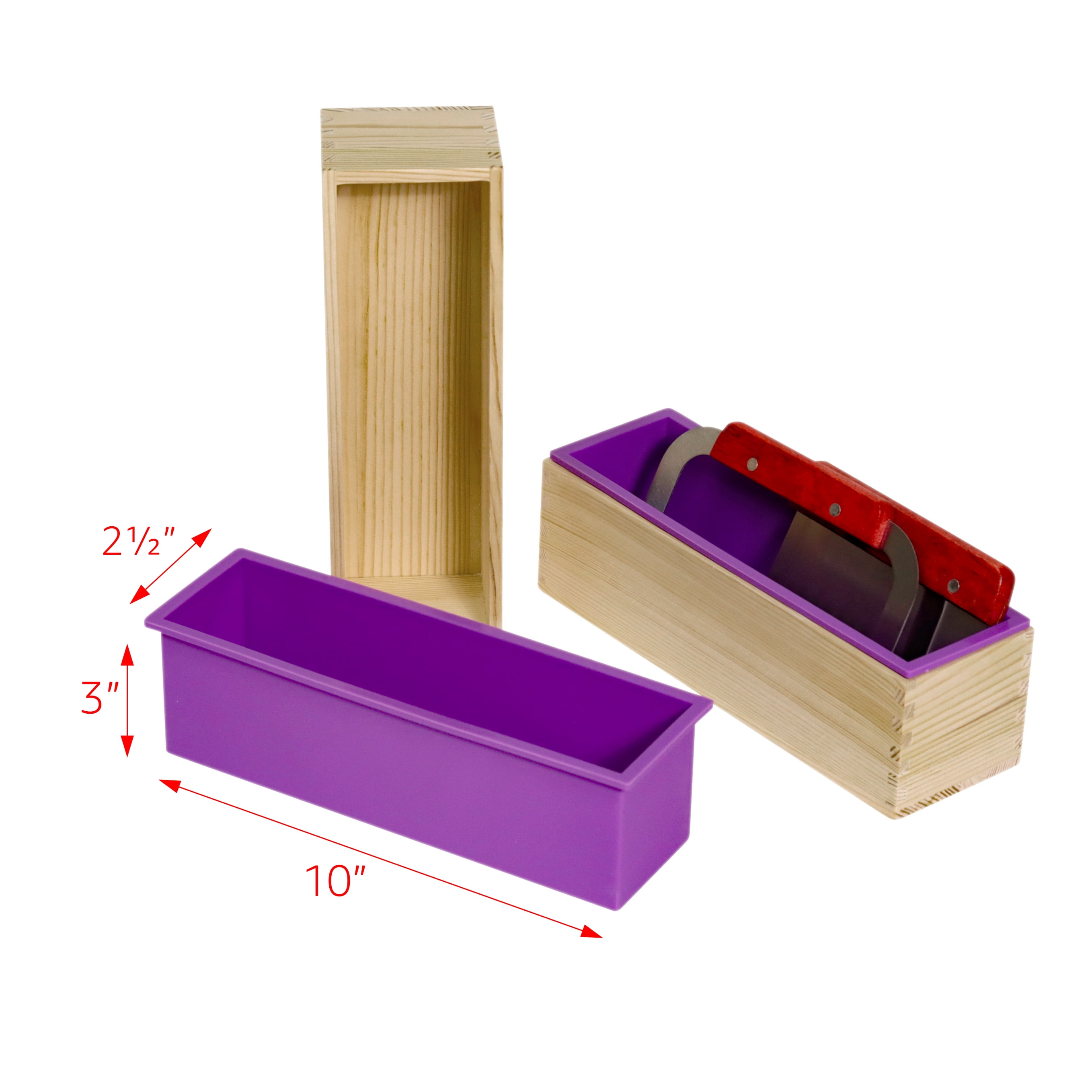 Soap Making Rectangle Silicone Mold and Cutter Set