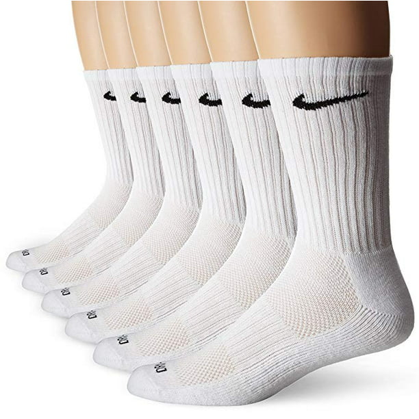 Nike - Nike Dri-FIT Crew Training Socks WHITE (Large/6 Pair) 8-12 ...