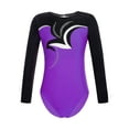 thumbnail image 3 of DPOIS Kids Girls Gymnastic Leotard Long Sleeve Color Block Bodysuit Ballet Dance Outfit Purple 14, 3 of 7