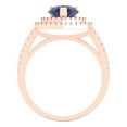 thumbnail image 4 of 2.48 ct Pear Cut Simulated Blue Sapphire with Simulated Diamond Halo Accents 18K Rose Gold Womens Engagement Ring, 4 of 5