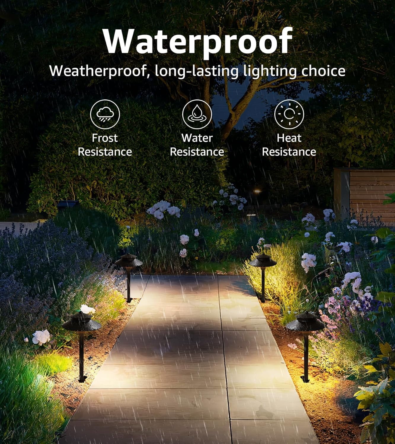 SUNVIE 3W Low Voltage Pathway Lights Wired LED Landscape Path Lighting Outdoor for Garden, 4 Pack