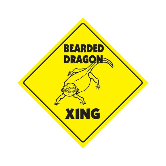 Bearded Dragon Crossing Decal Zone Xing | Indoor/Outdoor | 4" Tall lizard gecko supplies