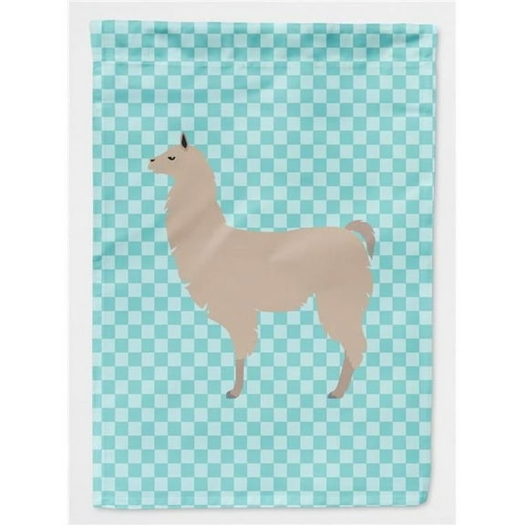 Carolines Treasures BB8090CHF Llama Blue Check Flag Canvas House