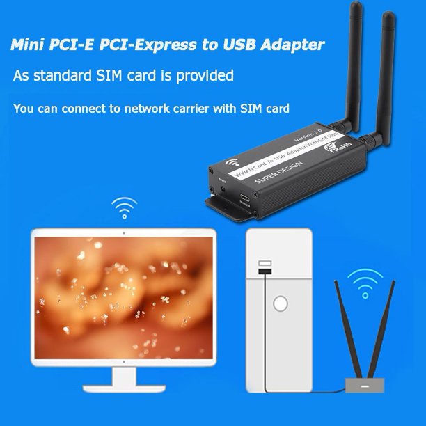 Adaptador Adaptador PCI-E PCI-Express a USB con ranura para tarjeta SIM para módulo WWAN/LTE