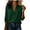 *Green, variant on Women's 3/4 Sleeve Button Down Shirt,Casual Solid Color V Neck Blouse with Chest Pockets Green,Women's Plus XL