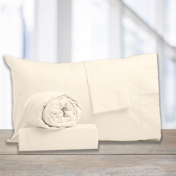 Color Sense 1200 Thread Count Cotton CVC Sheet Set Full White Walmart