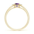thumbnail image 2 of ANGARA Natural Tapered Shank Amethyst Solitaire Ring with Diamond Accents in 14K Yellow Gold for Women (Size-6x4mm) | February Birthstone, Anniversary, Jewelry Gift for Women | Natural Amethyst Ring, 2 of 9