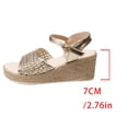 thumbnail image 7 of Rokment Espadrille Wedge Dress Sandals for Women 2026 Boho Beach Fahion Casual Braided Open Toe Platform Strappy Summer Shoes Gold Size 9, 7 of 7