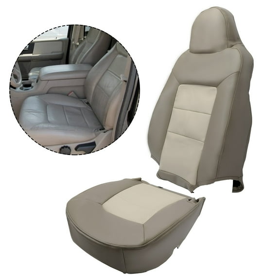 For 03-06 Ford Expedition Eddie Bauer Driver Complete Perforated Seat Covers Tan