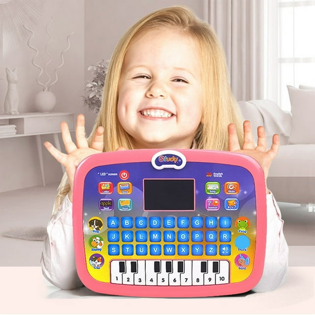 Pretend Play Toys for Toddlers,Educational Toys,Kids Tablet Boys Learning Pad with LED Teach Alphabet Numbers Math Early Development Interactive Electronic Toy Christmas Gifts Baby Toys for Boys