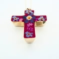 thumbnail image 3 of Medium Cross Necklace w/ Pressed Flowers 18-inch, 3 of 8
