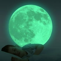 Glow in the Dark Wall Stickers - Removable 3D Moon Design - Large 20cm Fluorescent Wall Art for Home