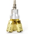 thumbnail image 1 of FrostHike 3-Way Air Manifold 4 Ports Aluminum Industrial Pneumatic Air Compressor Quick Connect Socket In Line Type Air Hose Splitter with 3 Couplers and 1/4" Male NPT Plug, 1 of 5