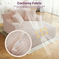 thumbnail image 5 of Aukfa Corduroy Chaise Lounge Chair, Oversized Indoor Lounger Floor Sofa Bed for Living Room, Bedroom, Small Space,Pink, 5 of 9