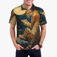 thumbnail image 1 of Bingfone Leopard Reading Tarot Cards for Men's Button-down POLO Shirts, Quick-drying Shirts and T-shirts for Summer, Suitable for Vacation and Business-4X-Large, 1 of 6