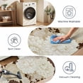 thumbnail image 2 of Washable Kitchen Runner Rug 60" x 22", Non-Slip Soft Low Profile Modern Floral Microfiber Mat for Entryway, Kitchen, Hallway, Laundry, Brown, 2 of 6