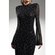 thumbnail image 5 of Vestido bellabarnetten Gilian de manga larga con cuello alto en forma de diamante, 5 of 6