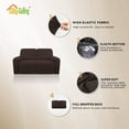 thumbnail image 4 of Easy-Going Stretch Loveseat Recliner Sofa Slipcover with Pocket Couch Cover for 2 Cushion Couch, Chocolate (Loveseat not included), 4 of 7