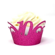 All About Details 10 Cupcake Wrappers,12pcs (Glitter Pink)