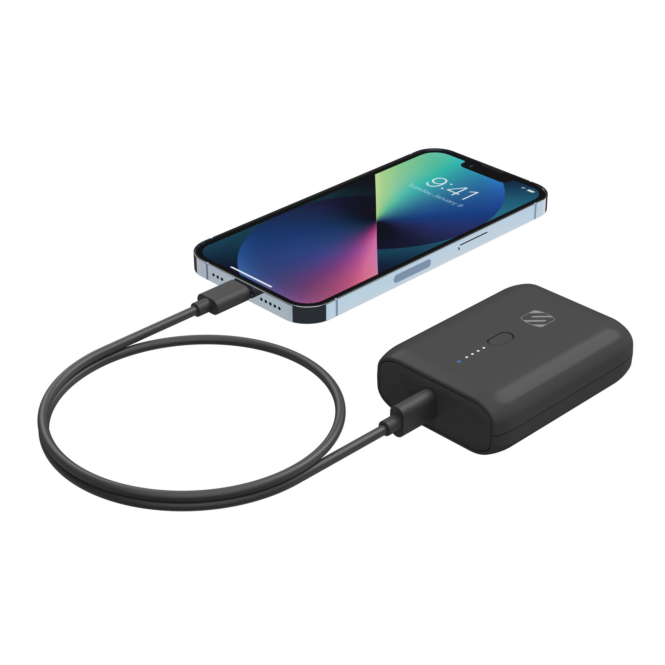 Scosche PB10PD-SP GoBat™ 10K Compact 10K mAh Dual-Port Power Bank, Black