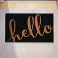 thumbnail image 3 of BizChair 18" x 30" Indoor/Outdoor Black Coir Doormat with Natural Hello Message and Non-Slip Backing, 3 of 10