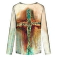 thumbnail image 4 of Women Long Sleeve Tops Classic Novelty Gradient Printed Clearance Blouse, 4 of 6