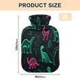 thumbnail image 3 of 2L Hot Water Bottle with Soft Velvet Cover PVC Hot Water Bag for Pain Relief Long-Lasting Warmth Cute Green Dinosaurs, 3 of 8
