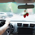 thumbnail image 6 of NOGIS 2 PCs Cute Crochet Strawberry Car Hanging Ornament for Car Rearview Mirrior Decor, Car Mirror Hanging Charms Accessories, Car Pendant Fruit for Gift-Handmade Knitted (Red), 6 of 6