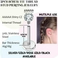 16G/18G Surgical Steel Internal Thread Cz Stud Piercing Jewelry For