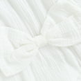 thumbnail image 5 of Okbabeha Newborn Baby Girl Cotton Linen Romper Flare Sleeve Bowknot Bodysuit Onesie Solid Color Fall Winter Cute Clothes, 5 of 7