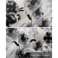 thumbnail image 6 of Black Grey Linen Curtain Valance for Bedroom/Bathroom/Kitchen/Office/Living/Dining Room Windows, Watercolor Ink Painting Aesthetics Floral Rod Pocket Topper Decorative Cafe Drapes Panel 42"x12", 6 of 6