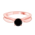thumbnail image 4 of AoneJewelry Black Diamond Solitaire 1/2 Carat 10K White, Yellow & Rose Gold Ring, 4 of 5