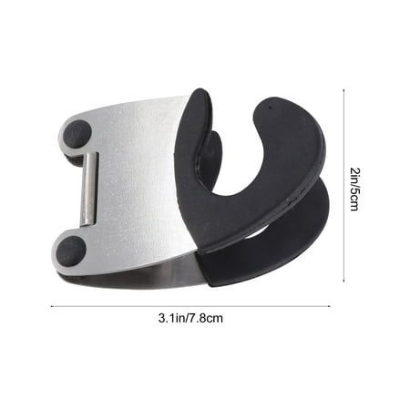 

2PCS Stainless Steel Spoon Holder Anti-scald Rubber Pot Clip Kitchen Gadget Spatula Utensil Rest (Black)