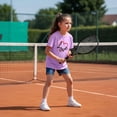 thumbnail image 6 of Atogsazn Children's Girls Summer Tshirt Kids Casual Hearts Short Sleeve Pullover T-shirt Outfit Classic Basic Tops 06-Purple 3-4 Years Fashion, 6 of 9