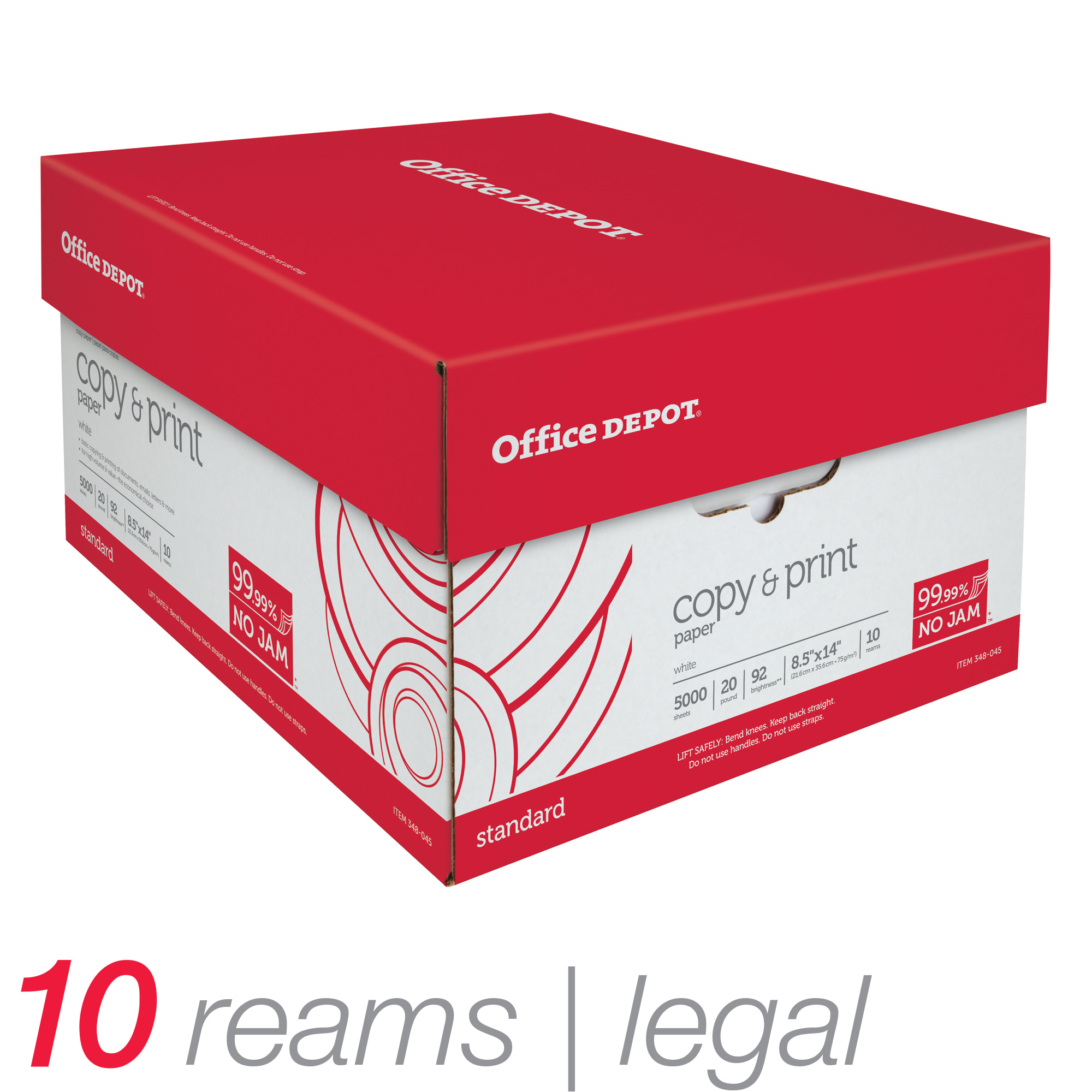 Office Depot Copy  Print Paper, Legal Size, 20 Lb, 500 Sheets Per Ream, Case Of 10 Reams, 063224 - image 4 of 4