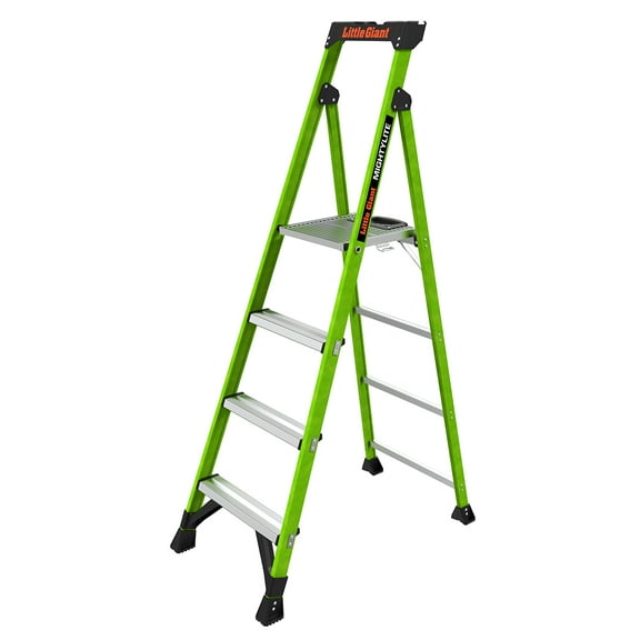Little Giant Ladder Systems MightyLite Safety Step Ladder, 6 ft, Fiberglass Green