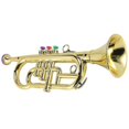 thumbnail image 1 of Trumpet 3 Tones 3 Colored Keys Simulation Play Mini Musical Wind Instruments for Children Birthday Party Toy Gold, 1 of 5