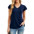 thumbnail image 2 of Cueply Womens Casual Tops Summer Short Sleeve V Neck T Shirts Loose Tunic Tops, 2 of 6