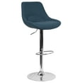 thumbnail image 2 of Merrick Lane Adjustable Height Barstool Contemporary Blue Fabric Chrome Base with Footrest, 2 of 17