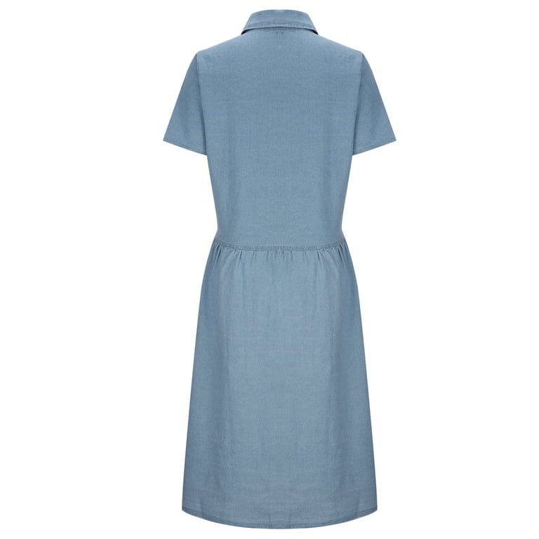 Junior Bridesmaid Dresses Women's Plus Size Denim Dress, Short Sleeve Button up Jean Shirt Dresses, Loose Fitting Ruffle Flowy Long Maxi Dress with Pockets Flowy Summer Dress Blue XXL - Walmart.com Junior Bridesmaid Dresses Women's Plus Size Denim Dress, Short Sleeve Button up Jean Shirt Dresses, Loose Fitting Ruffle Flowy Long Maxi Dress with Pockets Flowy Summer Dress Blue XXL - Walmart.com
