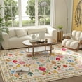 thumbnail image 4 of bedroom rug Machine washable 5x7 Area Rugs Washble Rug Stain Resistant Anti Slip Backing Rugs for Livingroom entryway Vintage Home Decor Area Rug Father's Day Easter Easter Gifts Rugs, 4 of 9