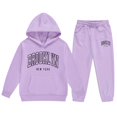thumbnail image 4 of Byoo Big Girls Tracksuit Letter Graphic Full Sleeved Hoodie Sweatpants Sweatsuit Child Cozy Active Clothes Sets, 4 of 4