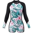 thumbnail image 6 of Women's Long Sleeve Rashguard Boyshort One Piece Swimsuits Zip Up Swimsuit, 6 of 7