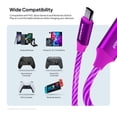 thumbnail image 6 of Powertek Light-Up USB-C to USB-C Fast Charging Cable, 60W, 5 ft, Purple, 6 of 7