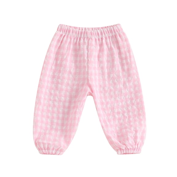 Caoirhny Baby Toddler Girls Boys Pants 6 12 18 24 Months 2T 3T Elastic Waistband Adorable Casual Plaid Long Trousers