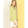 thumbnail image 4 of Blusa Casual Allegra K Cuello V Encaje Patchwork Mujer Verde S, 4 of 6
