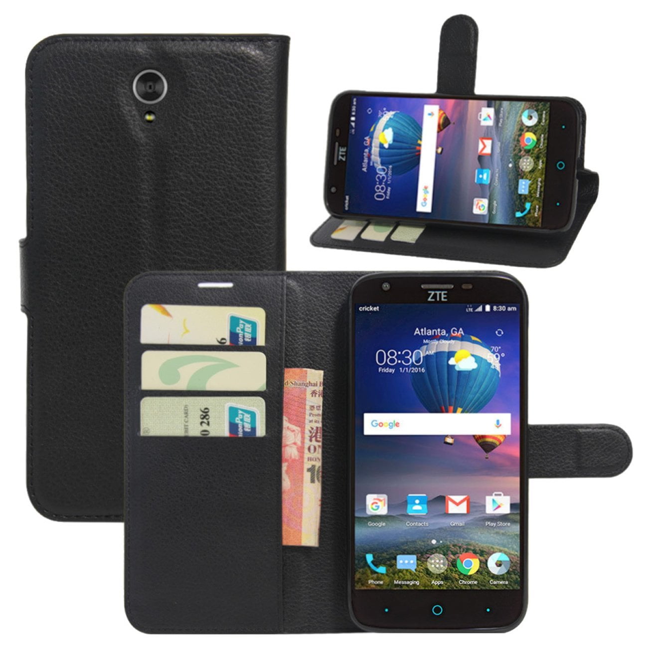 ZTE Grand X3 Case, ZTE Z959 Case, Premium PU Leather Wallet Phone